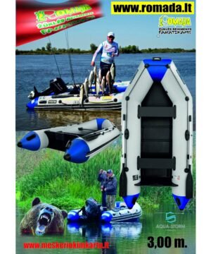 PRIPUČIAMA VALTIS 3.00m  Dvivietė AQUA-STORM Dugnas Lentelėmis su Transu Varikliui