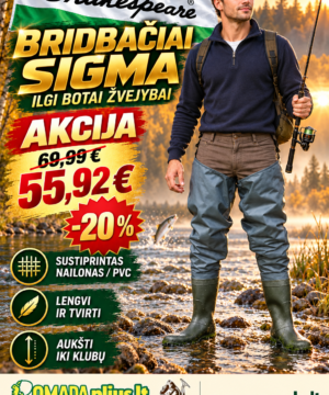 Super Kaina 55eur Bridbačiai (Balotnikai) Ilgi Botai Sigma Nylon Chest Waders Shakespeare