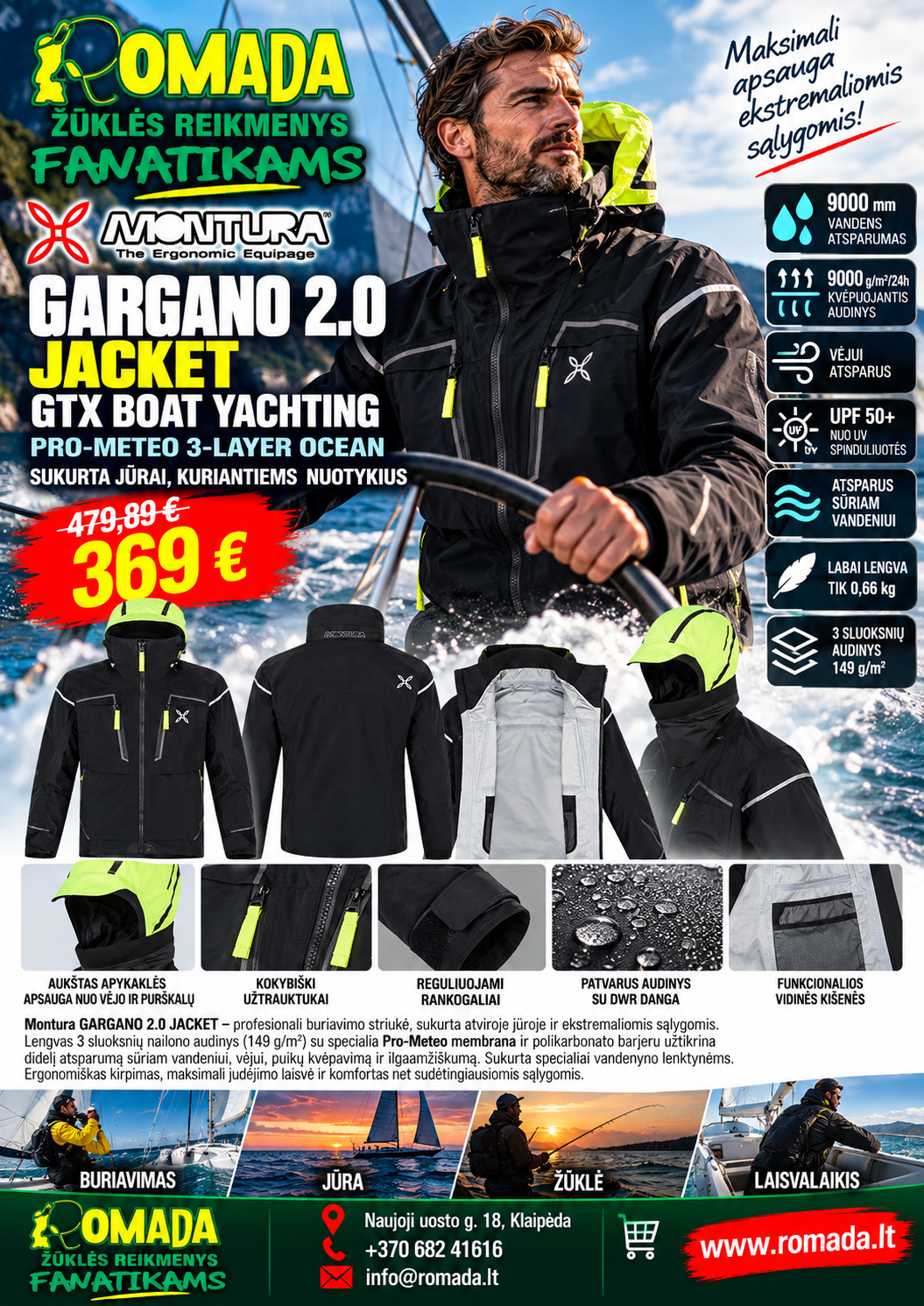 Striukė Gargano 2.0 Jacket Montura GTX Boat Yachting