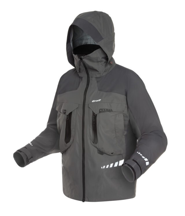 Žvejybos drabužių komplektas Kostiumas Lašišų Žvejybai Lengvas GRAFF Membrana 20000/20000 Waterproof - Image 3