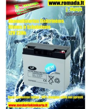 Akumuliatorius Elektrinėms Ritėms ir Echolotams 22AH 12V ilgas tarnavimo laikas - 50% daugiau ciklų nei yprastai