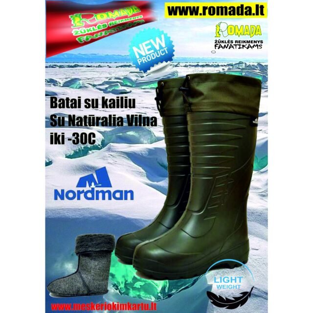-47% Super Kaina 39eur Batai su kailiu su Natūralia Vilna Iki -30C NEW Žieminiai Aukšti Botai NordMan Labai Lengvi