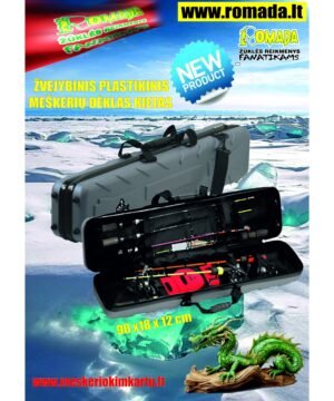 Dėklas Meškerėms su ritėmis Plastikinis ICE Kietas 90cm kuris apsaugos jūsų meškerėles nuo galimos žalos Sidabrinis