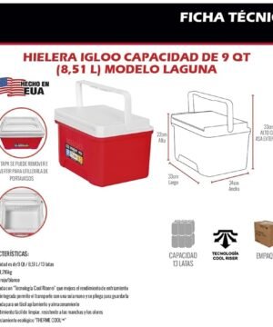 Dėžė-šaltkrepšis 8L IGLOO Laguna 9 Cooler Made in USA - Image 4