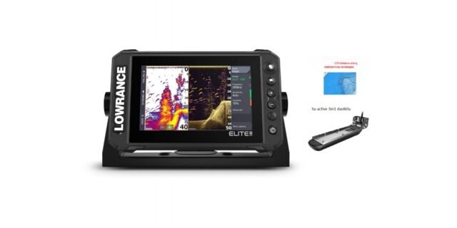 Echolotas Lowrance Elite 9 FS su sonaru Active 3-IN-1 ROW Naujovė - Liečiamu Ekranu