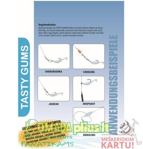 Ešerių siaubas Dirbtiniai Sliekai Tasty Slieko Skonio Drop-Shot 22vnt Upėtakių žvejybai - Image 2