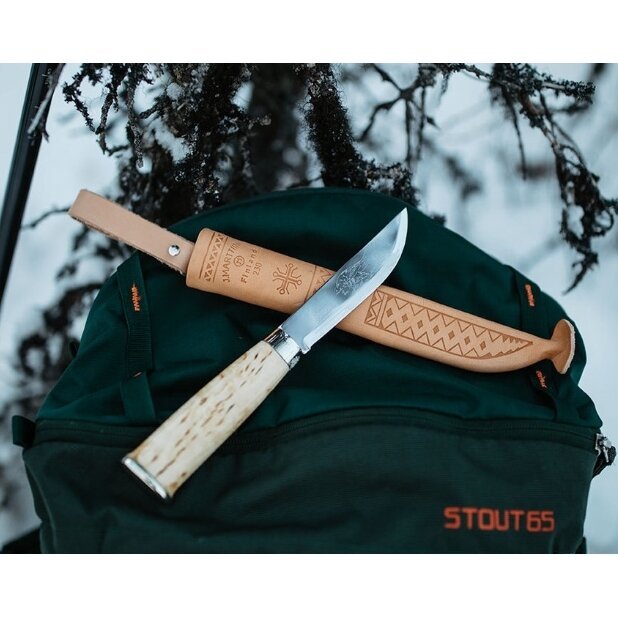 Peilis Medžioklinis Žvejybinis Marttiini Finland Original LAPP KNIFE 230 Geleštė ilgis 11cm+Odinė Makštis