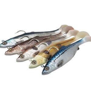 Alternative view of Guminukas jūrinis kvapnus 4D Herring Big Shad 25cm 300g UV 2vnt + Kevlarinis "stingeris"