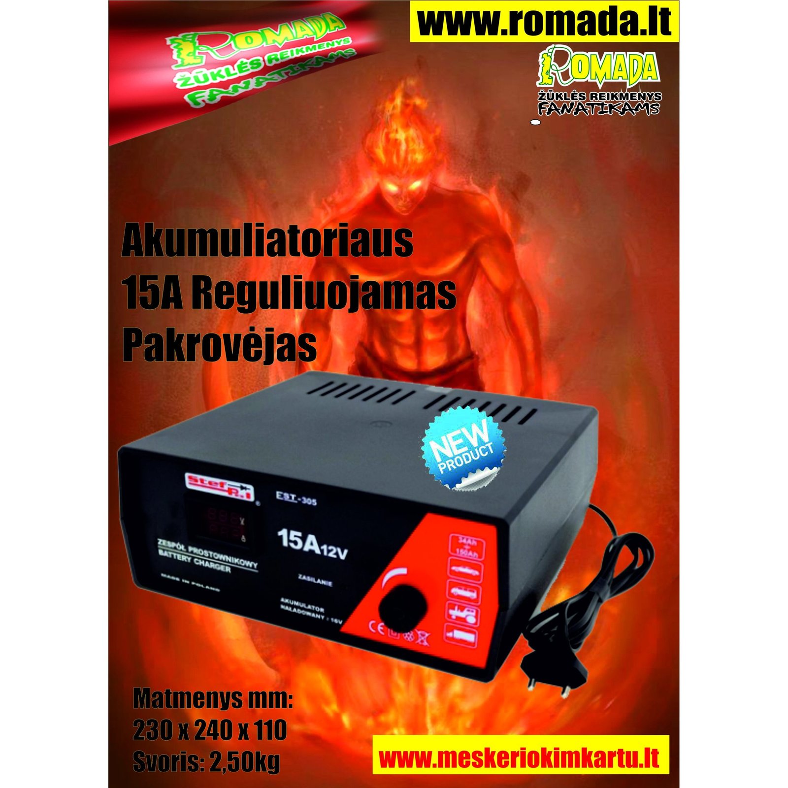 Pakrovėjas Įkroviklis akumuliatoriaus Išmanus reguliuojamas Daugiafunkcinis 15A Valties Mašinos Katerio kemperio akumuliatoriaus pakrovėjas