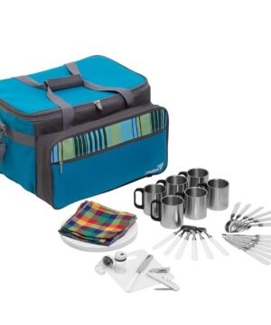Alternative view of Iškylavimo komplektas su indais Piknikas 6-žmonėms + Šaldytuvas Gera Dovana Žvejui Termosas maistui