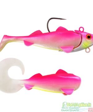 Jūrinės gumos Silkė Pink UV su galva 300g HALIBUTŲ siaubas Norvegijoje