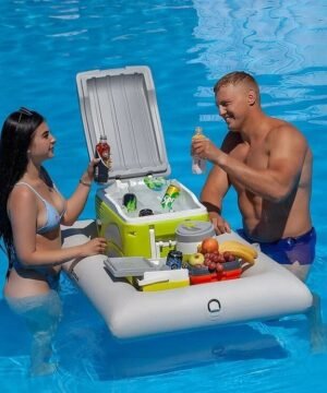 Pripučiamas plūduriuojantis gėrimų stalas iškylų ​​vakarėliui prie baseino Pripučiamas Plaukiantis Stalas PVC 110*80*18cm