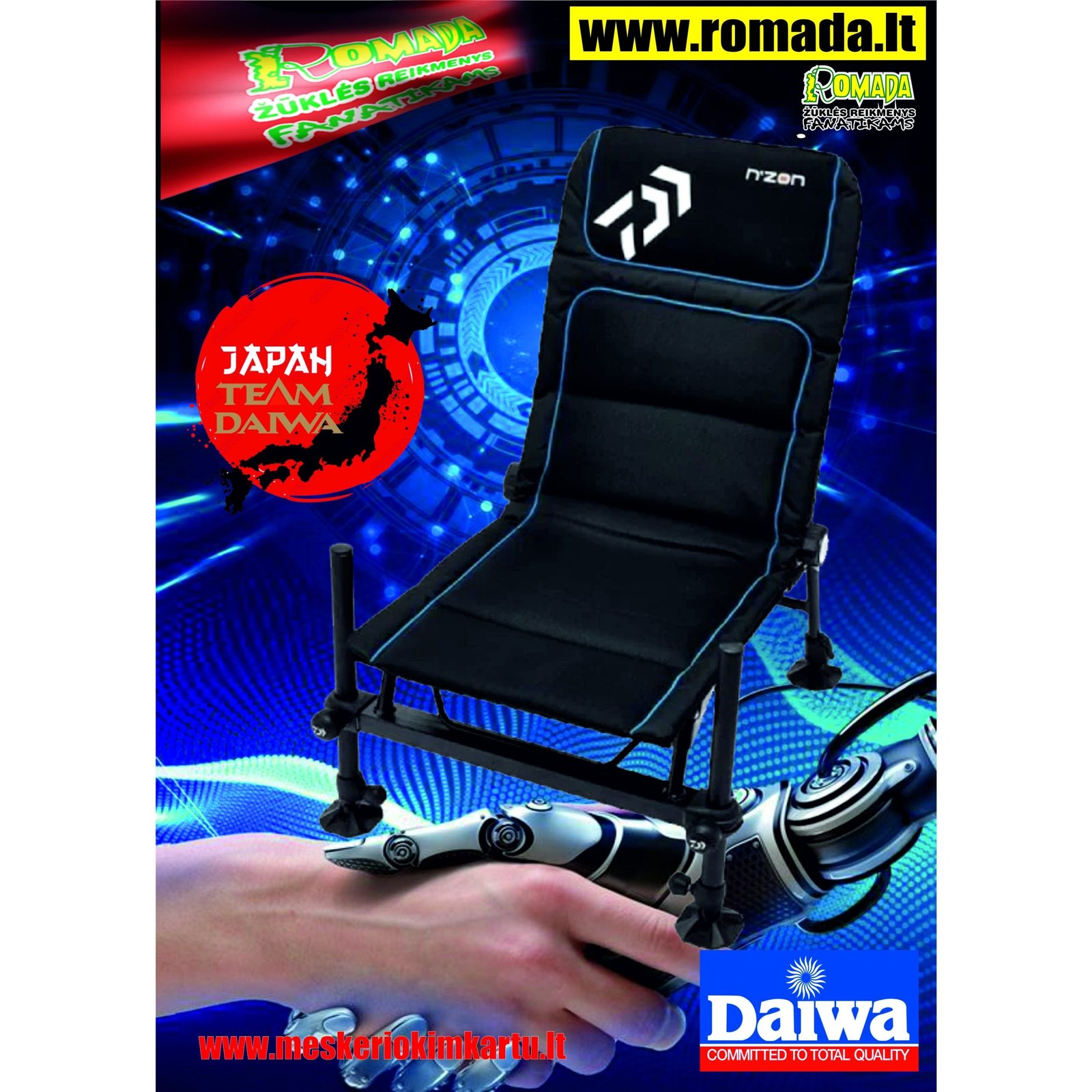 -25% Super Kaina 249eur Kėdė Feeder Žvejybai DAIWA TEAM Išskirtinė kėdė DAIWA Specialiai sukurta dugninei Feeder tipo žvejyba Dideliam komfortui