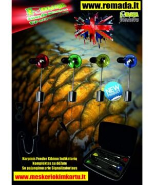 Kibimo LED Karpinis  Feeder indikatorių komplektas CARP Swing SET Signalizatorių komplektas su dėžute