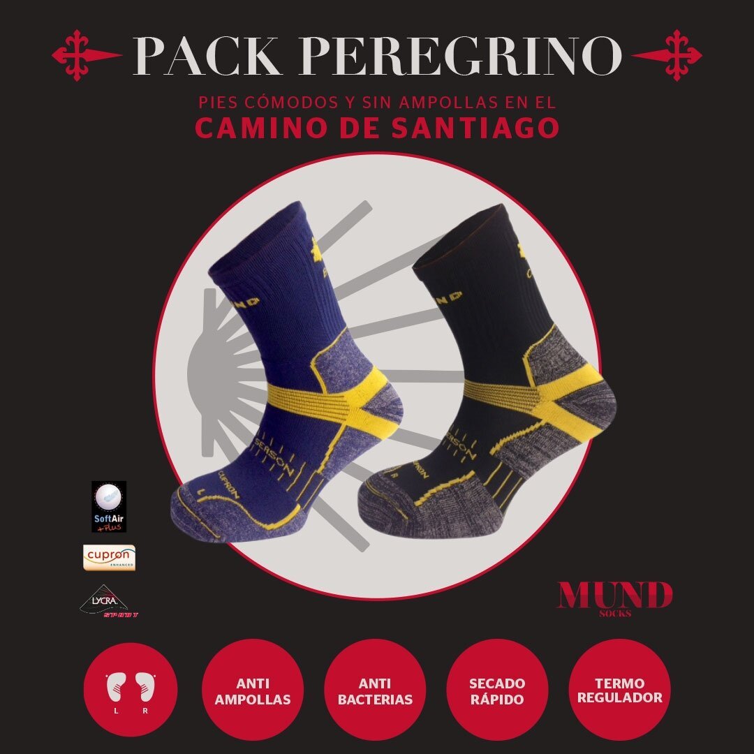 Kojinių rinkinys 2 poros Mund Peregrino (Antibakterinės) Komfortas nuo 0 iki +25C Apsaugo nuo pūslių susidarymo - Image 2