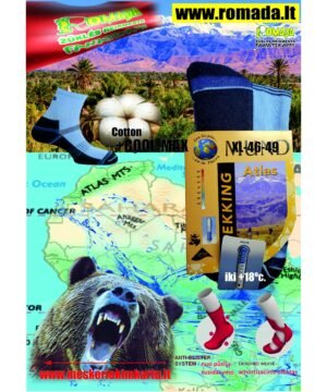 Kojinės Antibakterinės Africa Atlas Mountains Coolmax ®(Vėsinančios) žygiams ir sportui Dydis 46-49 Žvejybai Medžioklei ir Alpinistamps Made in Spain Firmos MUND