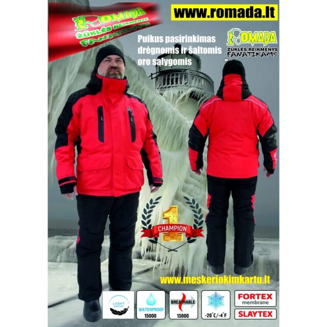 Kostiumas RED Champion iki -20C Membrana 15.000/15.000 CHAMPION WINTER FISHING SUIT