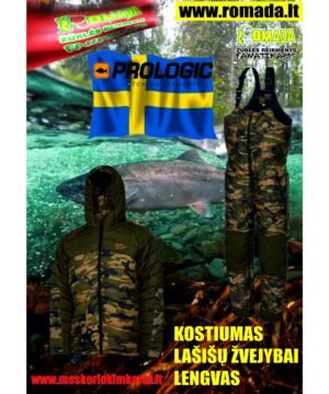 -47% Super Kaina 199eur Kostiumas Lašišų Žvejybai Lengvas Šiltas Fisherman ICE Fishing Membrana 8000/8000 Salmon Fishing Suit Sweden Prologic Thermo