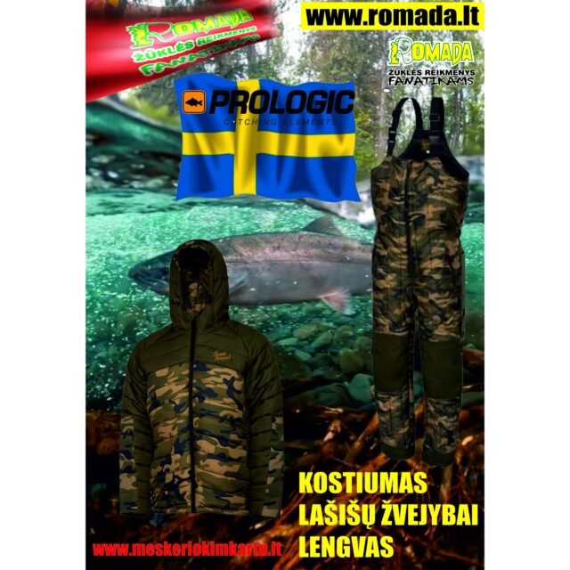 -47% Super Kaina 199eur Kostiumas Lašišų Žvejybai Lengvas Šiltas Fisherman ICE Fishing Membrana 8000/8000 Salmon Fishing Suit Sweden Prologic Thermo