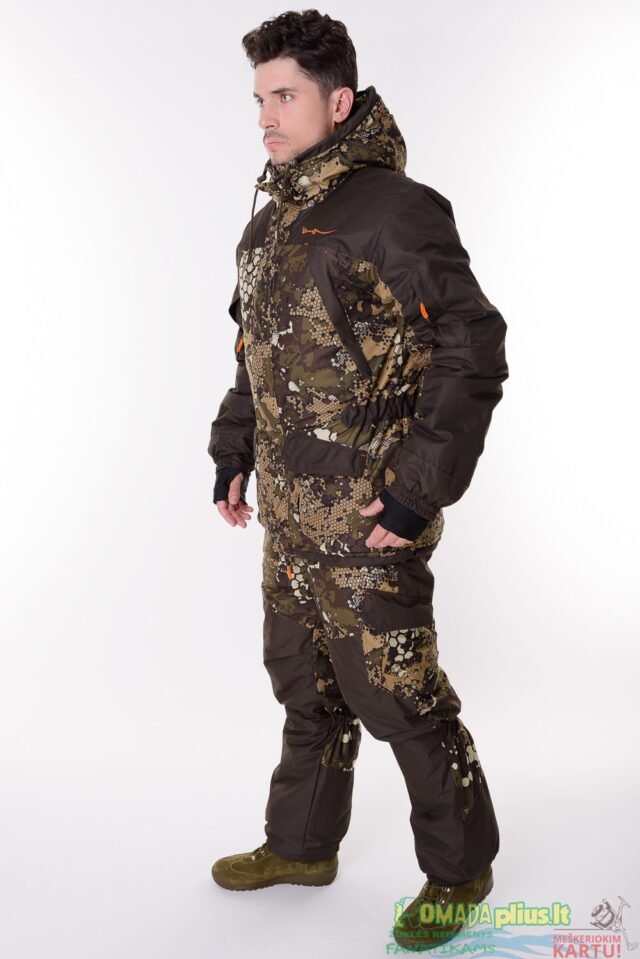 Kostiumas žieminis Žvejybinis Medžioklinis Žvejybinis Camou Combined Lizard Pro -45C Nepralyjantis Kvepuojantis Nešlama ICE Fishing Hunting - Image 3