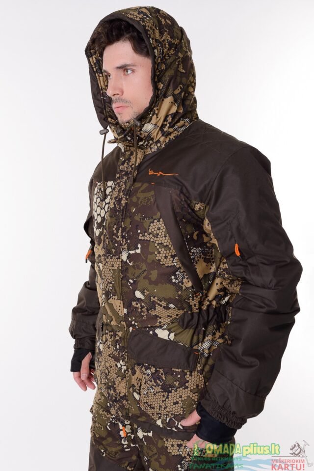 Kostiumas žieminis Žvejybinis Medžioklinis Žvejybinis Camou Combined Lizard Pro -45C Nepralyjantis Kvepuojantis Nešlama ICE Fishing Hunting