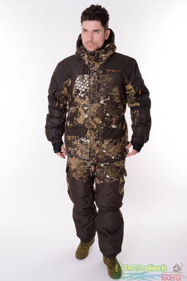 Kostiumas žieminis Žvejybinis Medžioklinis Žvejybinis Camou Combined Lizard Pro -45C Nepralyjantis Kvepuojantis Nešlama ICE Fishing Hunting - Image 2