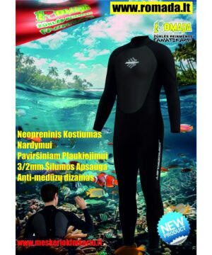 Nardymo kostiumas Neopreninis hidrokostiumas Nardymui Paviršiniam Plaukiojimui 3/2mm Šilumos Apsauga Anti-medūzų dizainas  Wetsuit