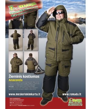 Kostiumas žieminis Nepralyjantis Šiltas  Neprapučiamas Anaconda Membrana 10.000 - 100% atsparus vandeniui ir vėjui