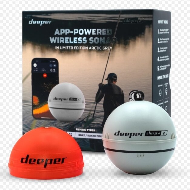 Naujas Modelis 2024/25 metų DEEPER Echolotas Smart Sonar CHIRP+2 + Wifi+GPS Chirp+2 Limited Edition Arctic Grey Arctic Grey