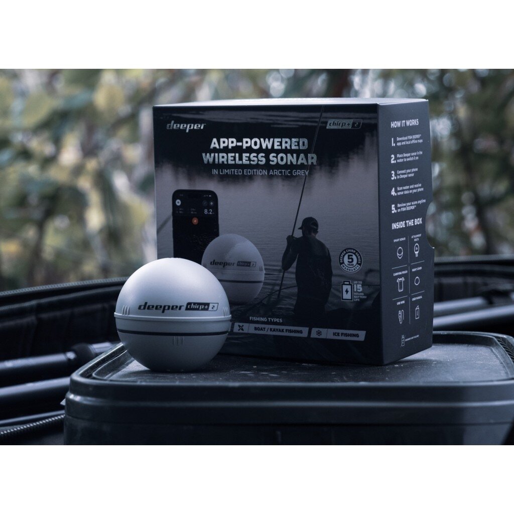 Naujas Modelis 2024/25 metų DEEPER Echolotas Smart Sonar CHIRP+2 + Wifi+GPS Chirp+2 Limited Edition Arctic Grey Arctic Grey - Image 8