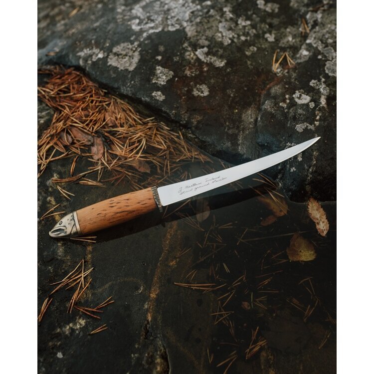 Peilis Marttiini Filiavimo Lašišos galva Made in Finland + Dovanu dėžutė. Puiki dovana! Šis karališko dizaino peilis yra įspūdingas kolekcinis daiktas - Image 2