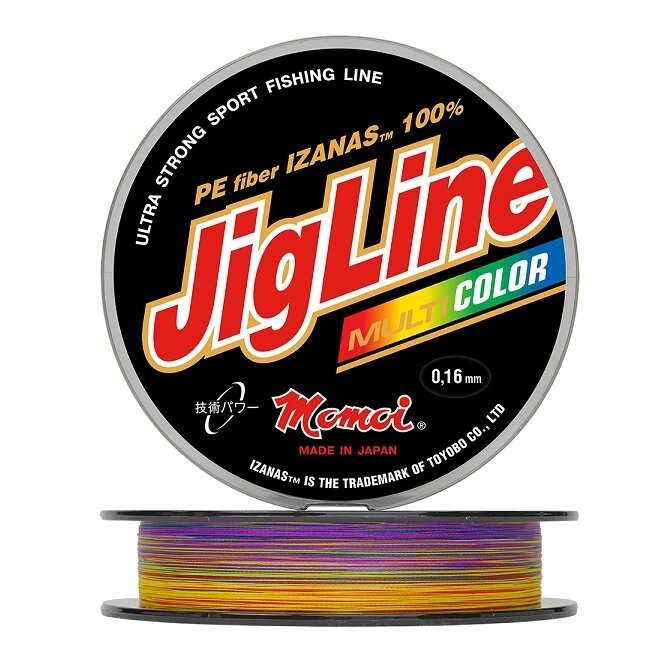 Pintas Valas MOMOI JIGLINE MULTICOLOR Super Strong 3-Sluoksnių Danga 0.08mm / 0.14mm Made in Japan