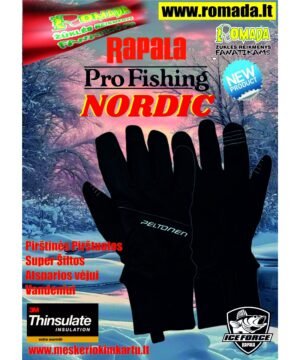 Pirštinės Labai Šiltos NORDIC Pirštuotos Skirtos atviram vandeniui ir žiemos sezonui Aukšta kokybė Rapala  Pridėti į pageidavimų sąrašą
