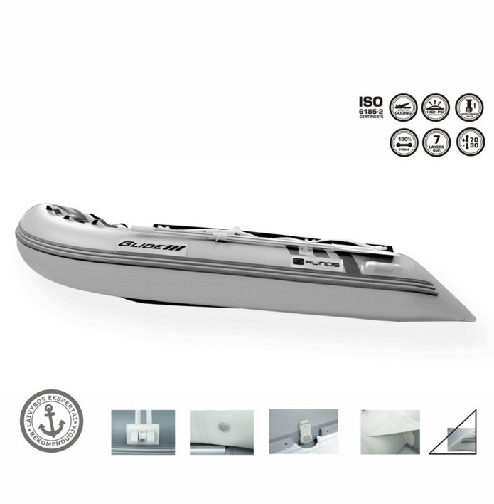 -20% Super Kaina 795eur Pripučiama GLIDE RUNOS PVC valtis 3.3m su aliumininiu dugnu - Image 2