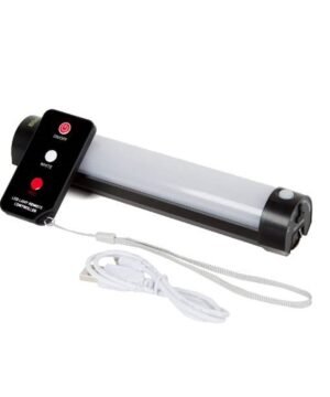 Prožektorius LED 100lium Su belaidžiu nuotolinio valdymo pultu USB kraunamas ( raudona, balta šviesa )