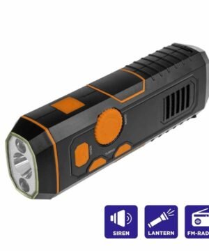 Prožektorius USB Power Bank + Radija Galima krauti net telefoną+ Elektros rankinis Generatorius