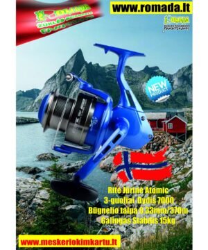 Ritė Jūrinė Atomic 7000 Suf Plekšnių Žvejybai Norvegijoje nuo kranto žvejybai Atspari Korozijai - Nuo jūrinio vandens