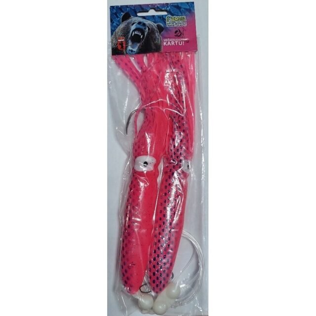 Sistemėlė Kalmaras Red-pink fosfo Big 22cm su triukšmo kapsulė Menkių Siaubas
