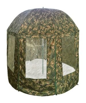 Skėtis-Palapinė su langais nuo lietaus ir vėjo 250m Camo Medžiotojams ir Žvejams