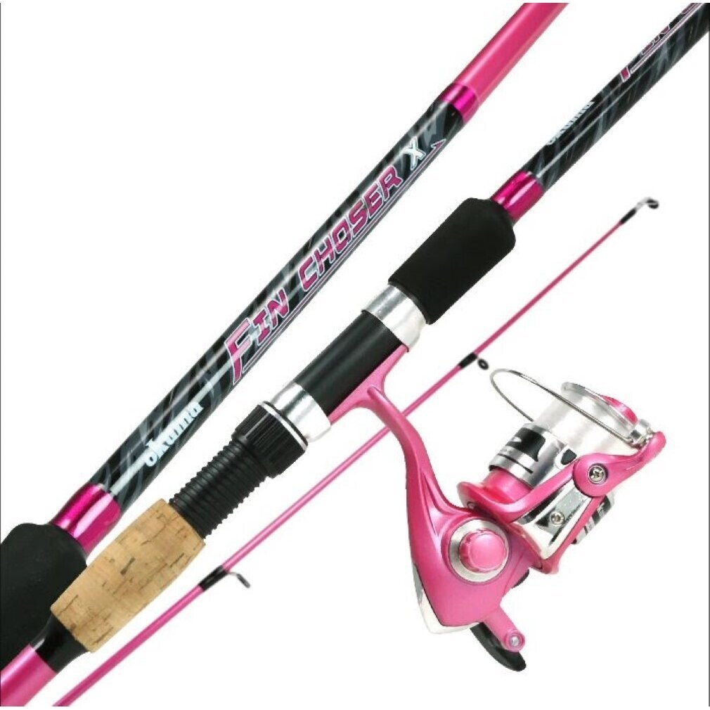 Spiningas su ritė + valas Okuma Combo Pink Rožinis