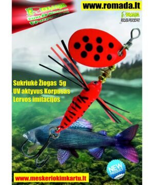 Sukriukė Žiogas 5g UV aktyvus Korpusas Lervos imitacijos Idealiai tinka upėtakių, kiršlių, meknių, šapalų ir ešerių