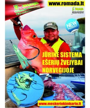 Sistemėlė jūrinė Norvegijai Jūrinei Žūklei Raudonų Ešerių Ilgis 12m Kabliukai Spec Circle su užlenkimu Nr. 8/0