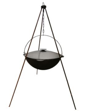 Alternative view of Trikojis stovas puodams virš laužo pakabinti su grandinėle 1,2m