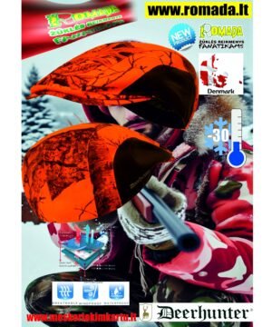 Žieminė Kepurė su snapeliu Deerhunter medžioklinė signalinė kepurė Eagle RED Camo