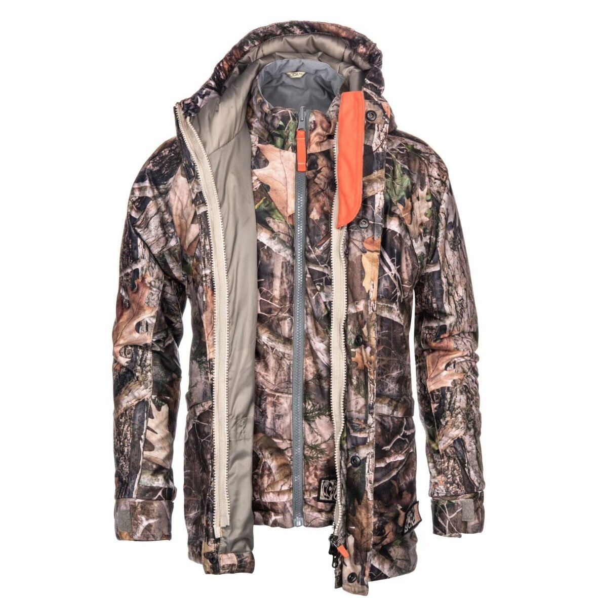 Žieminis demisezoninis vaikiškas Moteriškas kostiumas Camo Trys Viename 3 viename striukė kelnės su petnešomos vidinis dvipusis džemperis. - Image 8