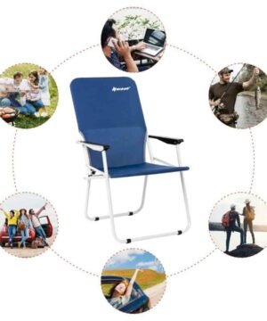 -27% Super Kaina 49eur Žvejybinė kėdė Camping Mėlyna su porankiais iki 130kg