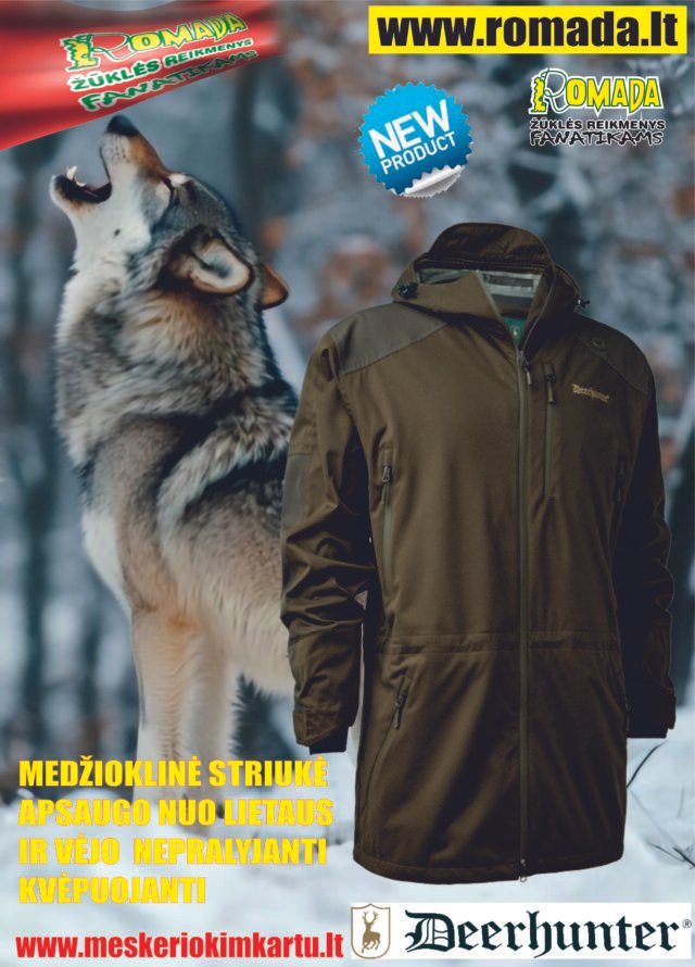 Striukė Žieminė Rudeninė Deerhunter nuo Lietaus ir Vėjo Medžioklinė Ruda Apranga Medžiotojui DEER-TEX® 100% atsparus vandeniui Lengva