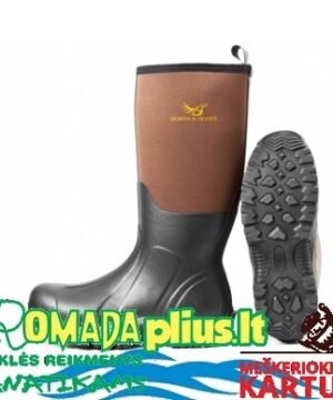 Žvejui Medžiotojui Botai Neopreniniai Su Profiliniu padu Šilti 6.50mm Neoprenas Rudi