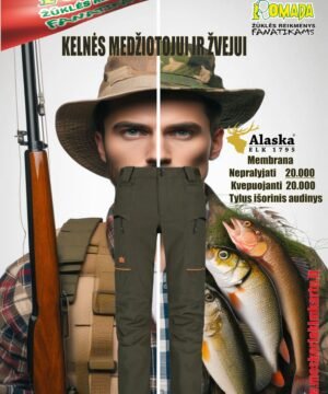 -20% Super Kaina 159eur Kelnės ALASKA Extreme Lite nuo vėjo Windstopper Waterproof Membrana 20.000/20.000 Žvejui ir Medžiotojui Tylus Nešlama išorinis audinys