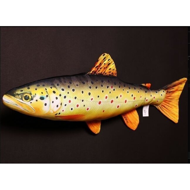 Žuvytė minkšta suvenyras Upėtakis Margasis Pagalvėlė 35cm Dovana Žvejui